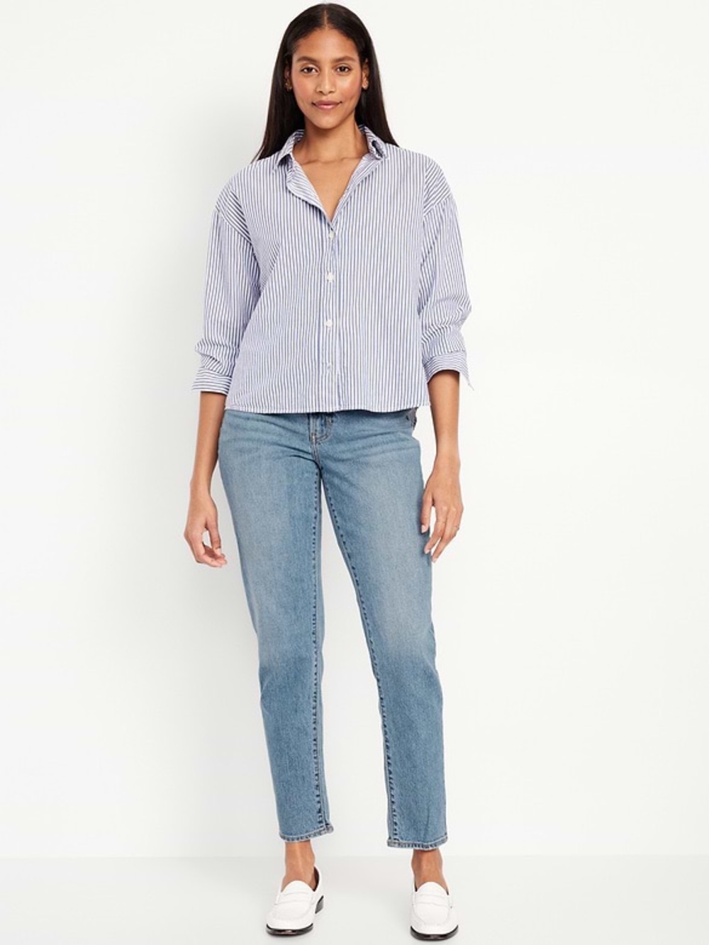 Old Navy Straight-Leg Jeans in Light Blue Wash Size 4